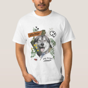 Camiseta Mascotas y flores collage escalable