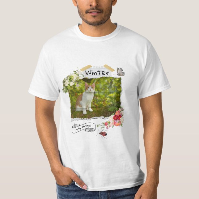 Camiseta Mascotas y flores collage escalable (Anverso)