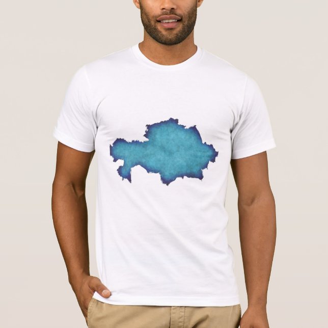 Camiseta masculina abstracta de acuarela azul (Anverso)