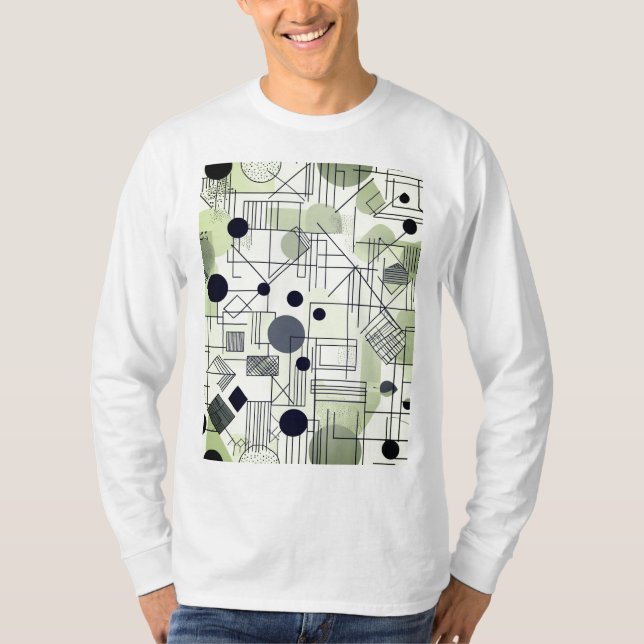 Camiseta Masculina Abstrato Básica Manga Longa (Anverso)