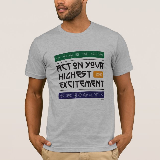 Camiseta masculina "Actúa con tu mayor emoción" (Anverso)