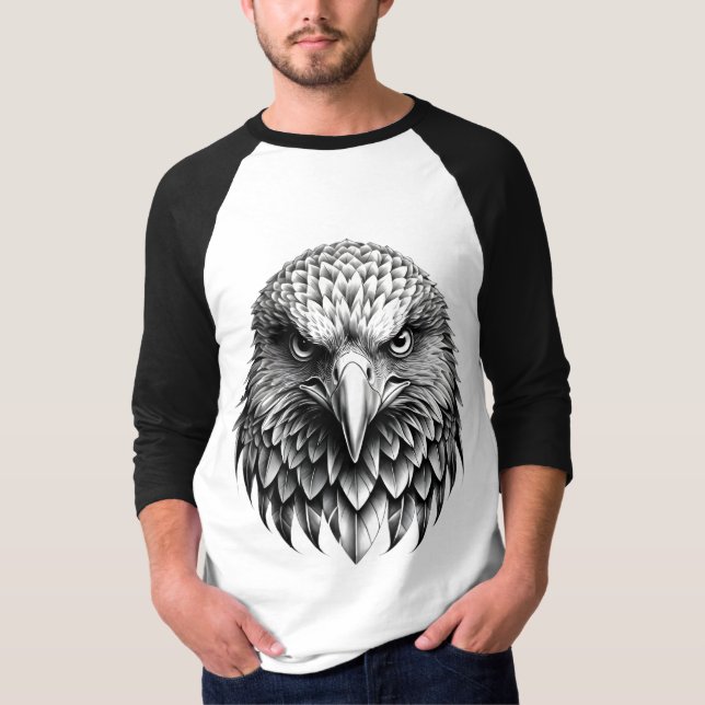 Camiseta Masculina Básica Águia Manga Raglan 34 3D (Anverso)
