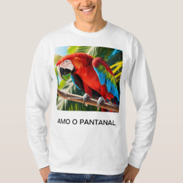 Camiseta Masculina Básica Arara Vermelha