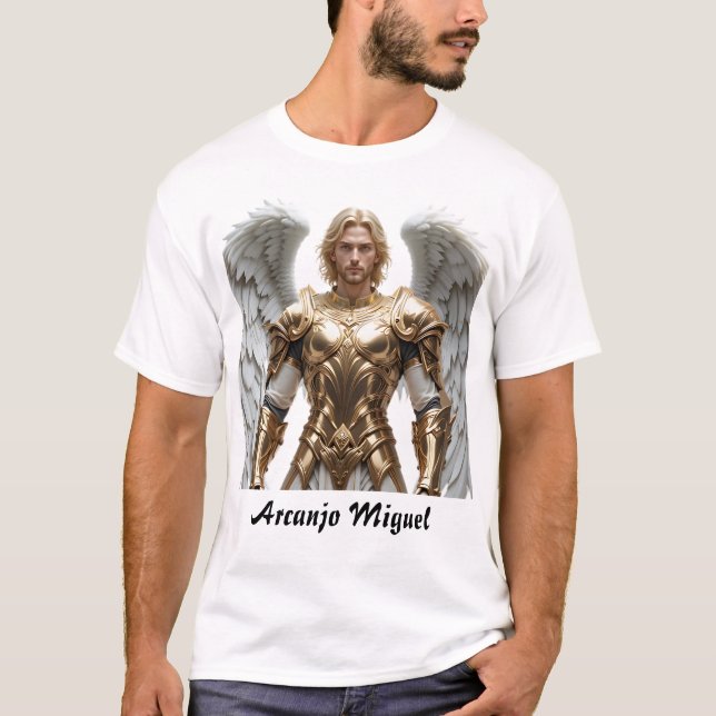Camiseta Masculina Básica Arcanjo Miguel (Anverso)