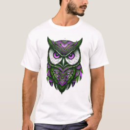 Camiseta Masculina Básica Coruja Tribal