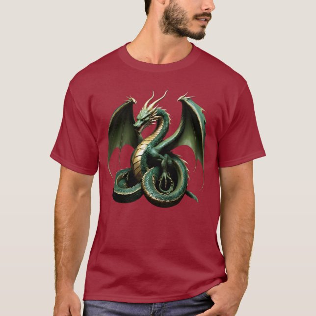 Camiseta Masculina Básica Dragão Cobra  (Anverso)