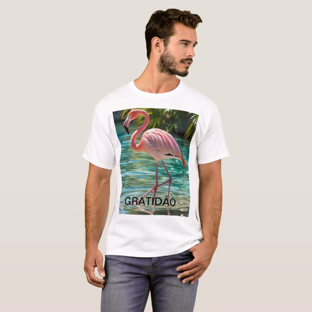 Camiseta Masculina Básica Flamingo (Anverso completo)