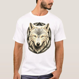 Camiseta Masculina Básica Lobo Branco-2