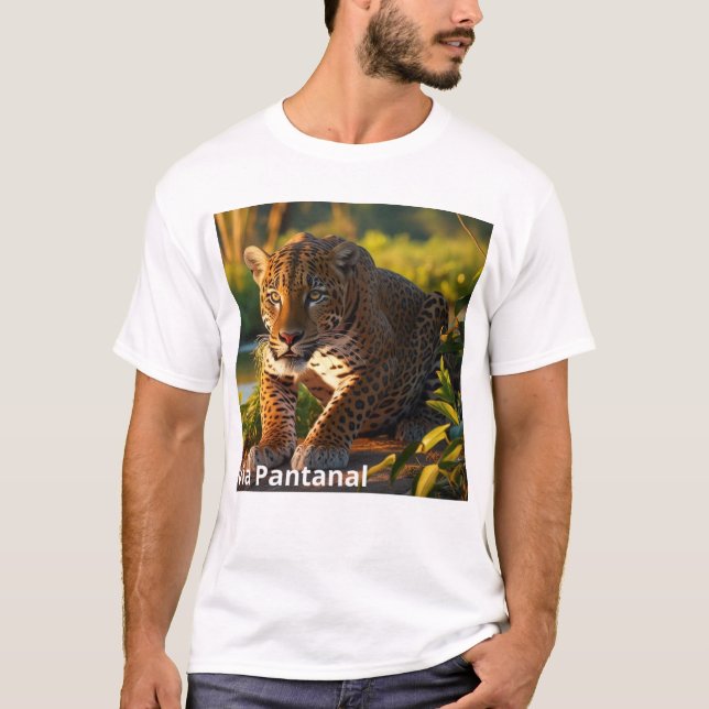 Camiseta Masculina Básica Onça Pintada (Anverso)