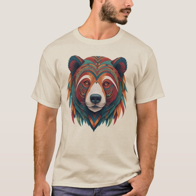 Camiseta Masculina Básica Urso Tribal-2 (Anverso)