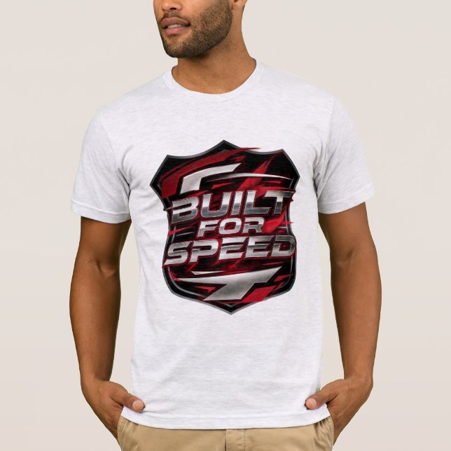 Camiseta masculina Built for Speed Racing Shield E (Anverso)