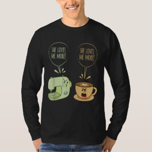Camiseta Masculina Café Funny Sew Quilting Seamstres