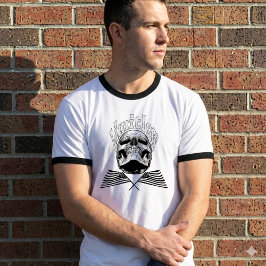 Camiseta masculina Calavera sin límites y banderas