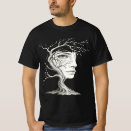 Camiseta masculina Cara de árbol surrealista