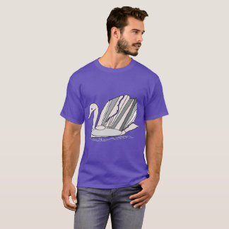 Camiseta masculina con cisne art decó