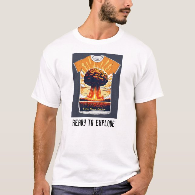 Camiseta masculina con diseño nuclear (Anverso)
