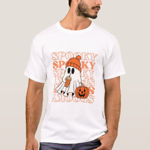 Camiseta masculina con fantasma de Halloween y ora