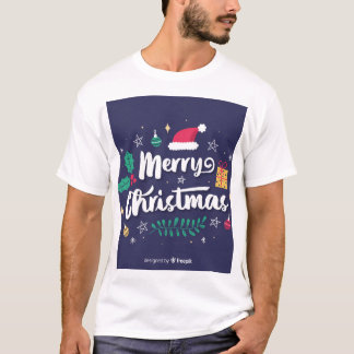 Camiseta masculina con Feliz diseño navideño