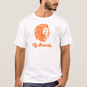 Camiseta masculina con logotipo de león en negrita