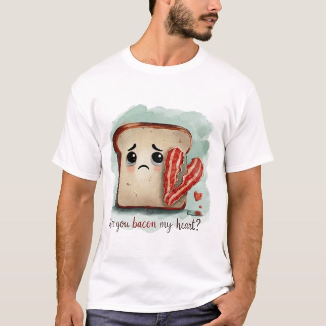 Camiseta masculina con pan triste (Anverso)