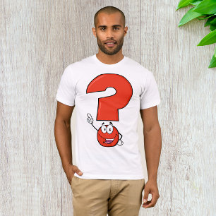 Camiseta masculina con signo de interrogación rojo
