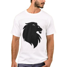 Camiseta masculina con silueta de león negro minim