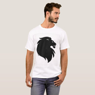 Camiseta masculina con silueta de león negro minim