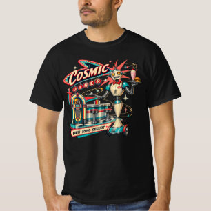 Camiseta masculina Cosmic Diner Retro Robot Era At