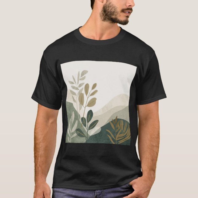 Camiseta masculina de arte de naturaleza minimalis (Anverso)