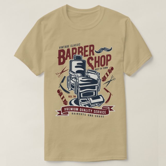 Camiseta masculina de Barber Shop (Diseño del anverso)