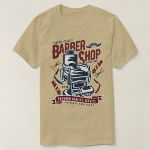 Camiseta masculina de barbería de época
