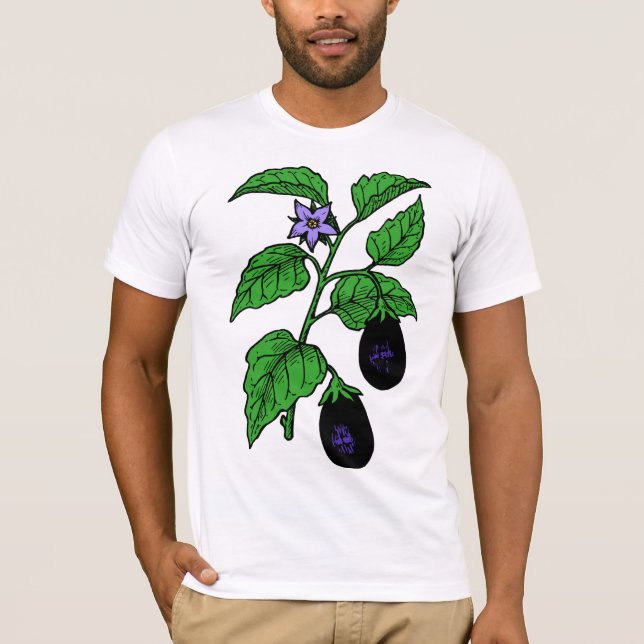 Camiseta masculina de berenjena (Anverso)