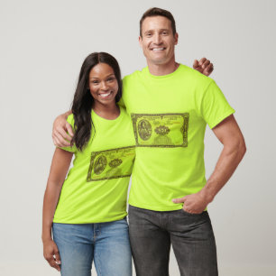 Camiseta masculina de billetes irlandeses de 50 li