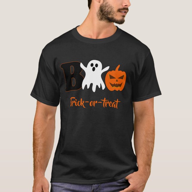 Camiseta masculina de Boo Halloween divertida (Anverso)