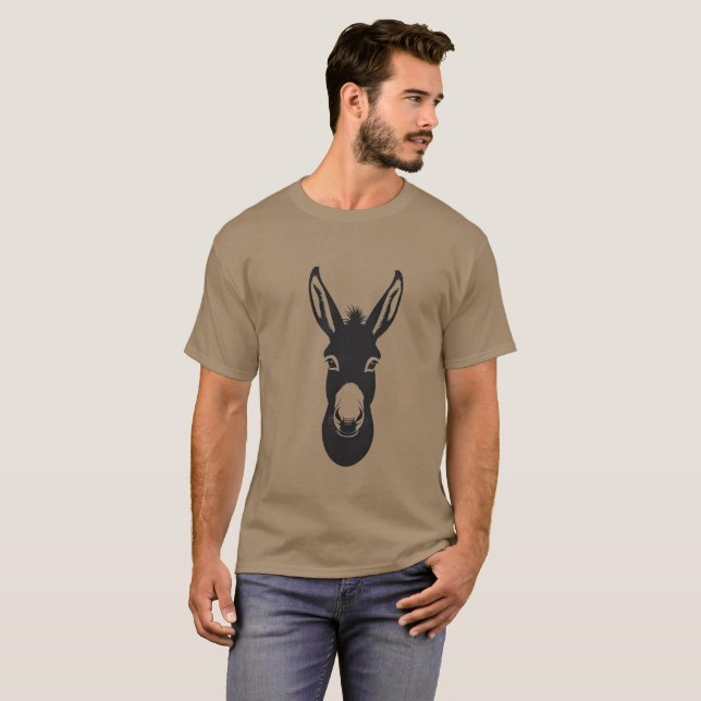 Camiseta masculina de burro graciosa cara - regalo (Anverso completo)