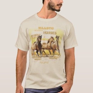 Camiseta masculina de caballos majestuosos
