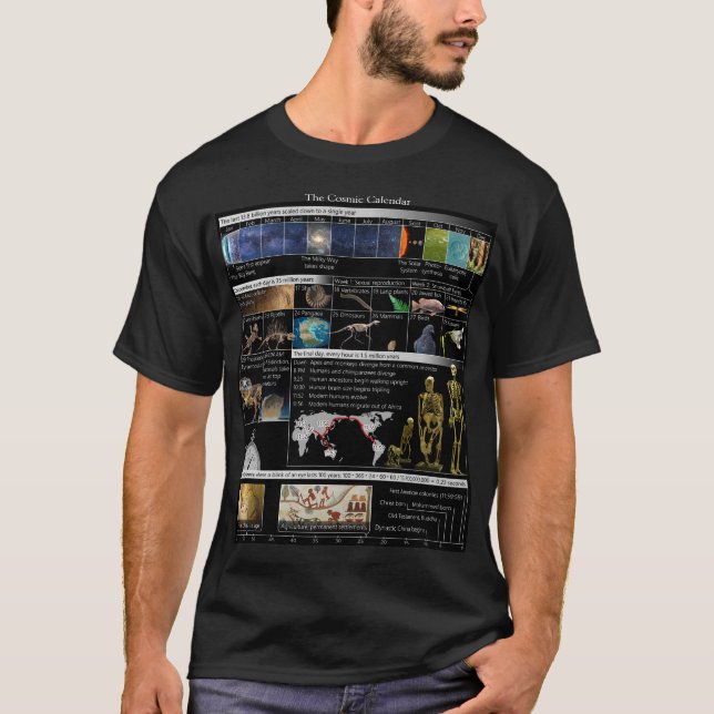 Camiseta masculina de calendario cósmico (Anverso)