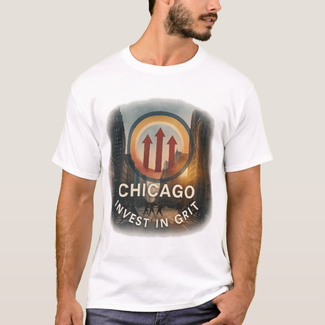 Camiseta masculina de Chicago | Urban Grit Calm Te (Anverso)