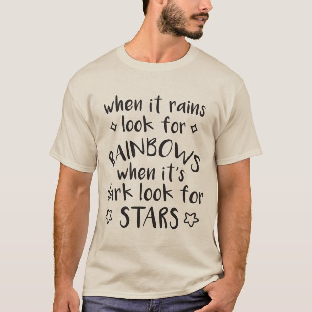 Camiseta masculina de cita inspiradora - Arcoíris (Anverso)