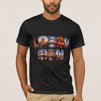 Camiseta masculina de collage fotográfico de la ci
