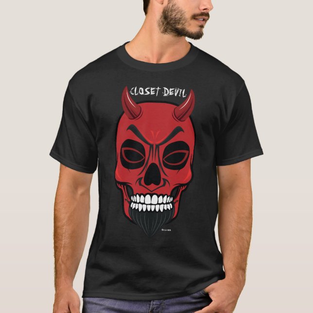 Camiseta masculina de Demon Skull malvado (Anverso)