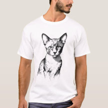 Camiseta masculina de dibujo de gato Devon Rex