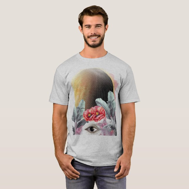 Camiseta masculina de diseño creativo "El eclipse  (Anverso completo)