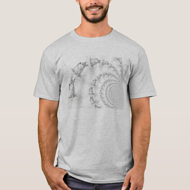 Camiseta masculina de diseño en espiral de Corgi (Anverso)