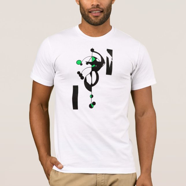 Camiseta masculina de diseño geográfico verde (Anverso)