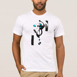 Camiseta masculina de diseño geográfico verde azul