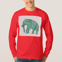 Camiseta masculina de elefante Zentangle verde orn