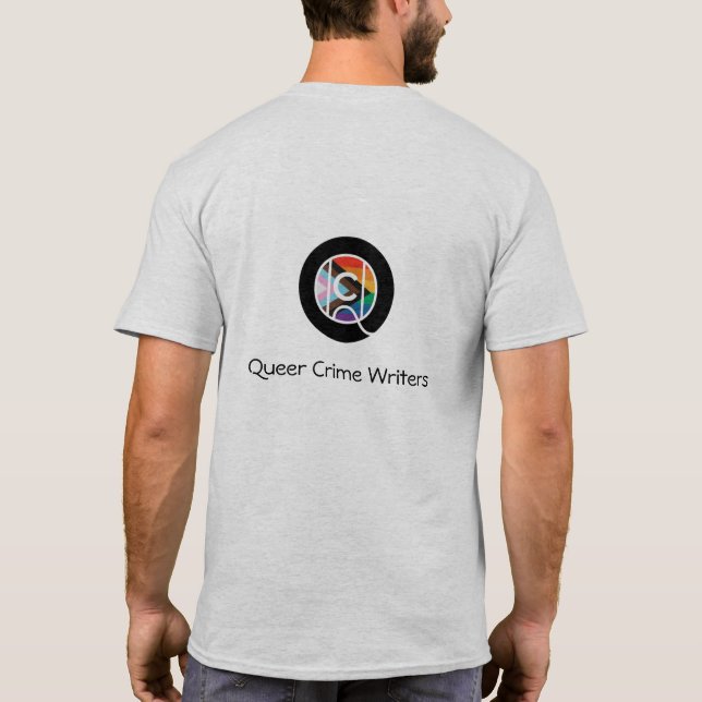 Camiseta masculina de escritores de crímenes homos (Reverso)
