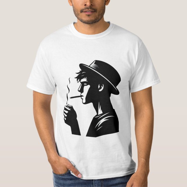 Camiseta masculina de estilo audaz - Cigar arte P (Anverso)