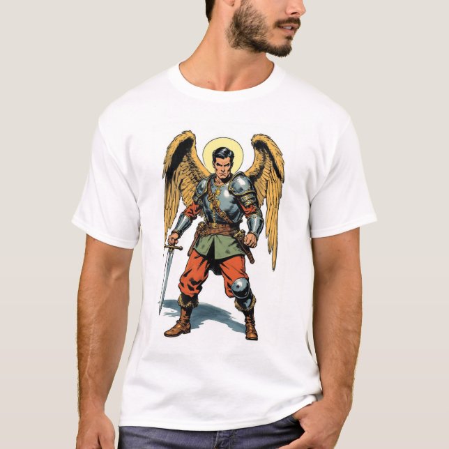 Camiseta masculina de estilo de cómic retro de San (Anverso)